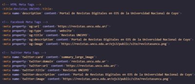 código html de meta tags 